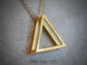 Wire ::: Triangle Pendant ::: v.01 in Polished Gold Steel