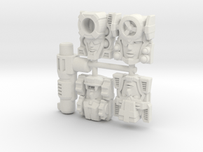 Fembot Faces Four Pack in White Natural Versatile Plastic