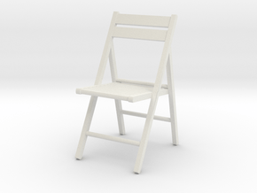 1:24 Wooden Folding Chair in White Natural Versatile Plastic