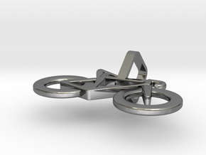 Concept R Racing Bike Pendant in Fine Detail Polished Silver