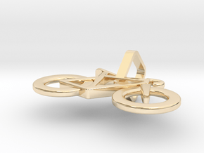 Concept R Racing Bike Pendant in 14k Gold Plated Brass