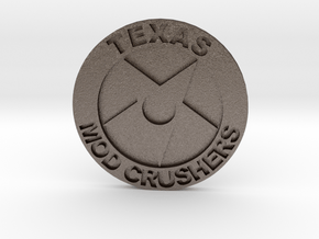 TMC Badge 1.5 Inch in Polished Bronzed Silver Steel
