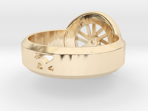 Concept R Carbon Wheel Ring in 14k Gold Plated Brass: 7 / 54
