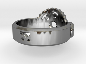 Concept R Crank Ring in Fine Detail Polished Silver: 7 / 54