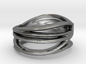 Waves Ring in Polished Silver