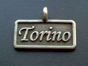 Rectangular Pet Tag in Polished Bronzed Silver Steel