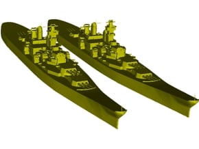1/3000 scale USS Iowa BB-61 battleships x 2 in Tan Fine Detail Plastic