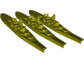 1/3000 scale USS Iowa BB-61 battleships x 3 in Clear Ultra Fine Detail Plastic