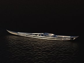 Kayak Skeleton in Polished Silver