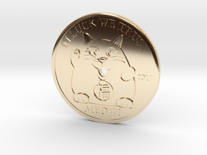Lucky Cat Coin in 14K Yellow Gold