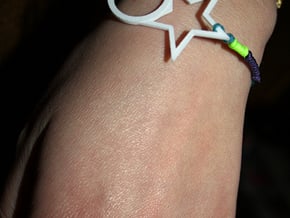 Ring With Star size 9 in White Processed Versatile Plastic