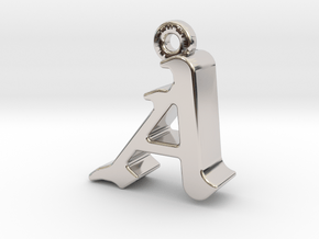 A2- Pendant - 3mm thk. in Rhodium Plated Brass