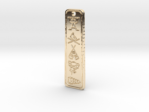 5th Year Pipestone Pendant  in 14k Gold Plated Brass