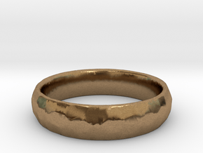 Beaten Ring 03 - Size 9 - 5.25mm wide in Natural Brass
