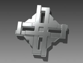 Digital Cross Amulet in Polished Nickel Steel