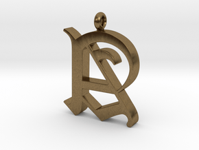 Pendant Old Letter A in Natural Bronze