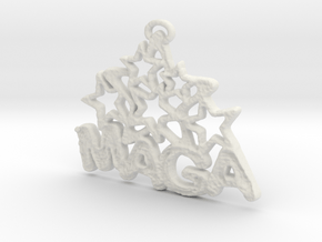 MAGA & Stars Pendant in White Natural Versatile Plastic