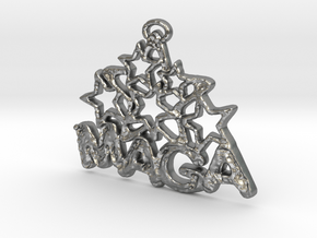 MAGA & Stars Pendant in Natural Silver