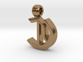 pendant Old Letter C in Natural Brass