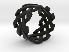 Braid Ring size 20mm in Black Premium Versatile Plastic