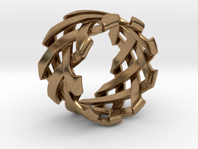 Braid Ring size 20mm in Natural Brass