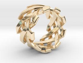 Braid Ring size 20mm in 14K Yellow Gold