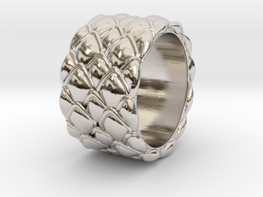Dragon Scales 18.6 mm in Rhodium Plated Brass