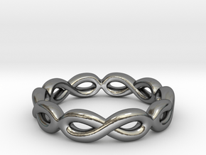 Infinity Ring: Eternal in Fine Detail Polished Silver: 7 / 54