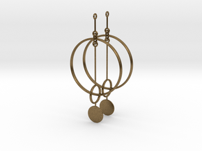 Interlinked Rings Earrings in Natural Bronze (Interlocking Parts)