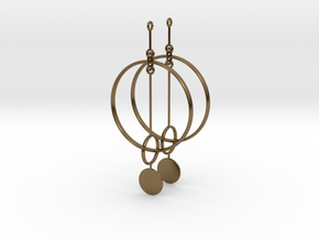 Interlinked Rings Earrings in Polished Bronze (Interlocking Parts)