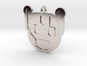 Killbot Pendant in Rhodium Plated Brass