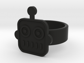 Robot Ring in Black Natural Versatile Plastic: 8 / 56.75