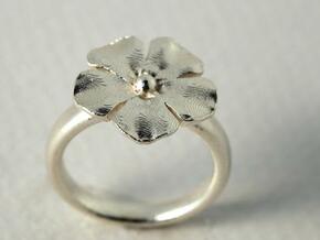 new ring flower S53 in Polished Bronzed Silver Steel