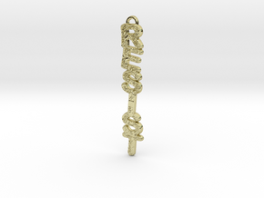 RESIST Vertical Pendant in 18k Gold Plated Brass