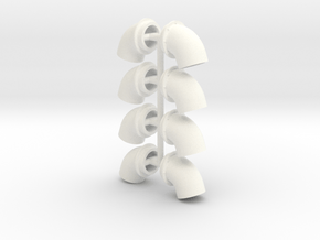 Bullhorns 1/12 6 inch 4 pr in White Processed Versatile Plastic