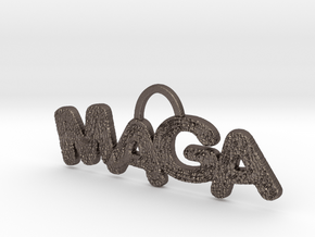 MAGA Texture Horizontal Pendant in Polished Bronzed Silver Steel