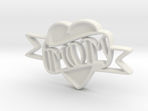 Creator Heart Pendant in White Natural Versatile Plastic
