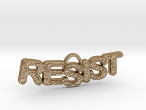 RESIST Texture Small Pendant in Polished Gold Steel