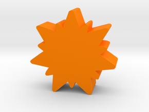 Game Piece, Burst in Orange Processed Versatile Plastic