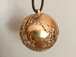 Wanderlust Globe Pendant in Natural Bronze