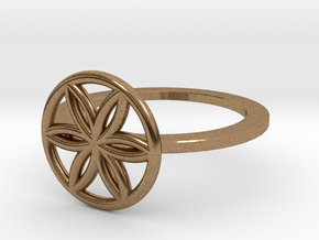 Flower of Life Ring, Size 4.5 in Natural Brass