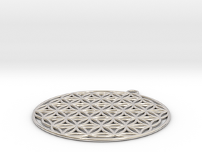 Flower of Life in Rhodium Plated Brass