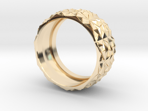 Complex Geometric Triangle Pattern Band - Simple in 14K Yellow Gold: 5 / 49