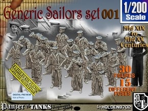 1/200 Generic Sailors Set001 in Tan Fine Detail Plastic