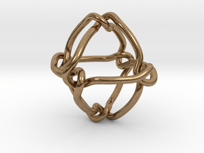 Octahedral knot (Circle) in Natural Brass: Extra Small