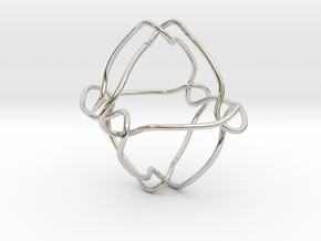 Octahedral knot (Circle) in Rhodium Plated Brass: Small