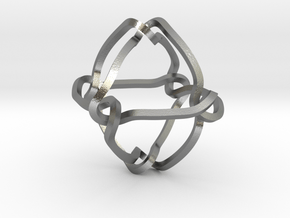 Octahedral knot (Square) in Natural Silver: Extra Small