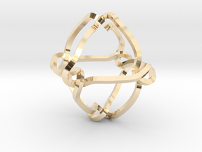 Octahedral knot (Square) in 14k Gold Plated Brass: Extra Small