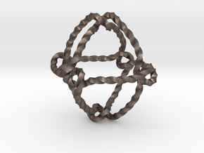 Octahedral knot (Twisted square) in Polished Bronzed Silver Steel: Extra Small