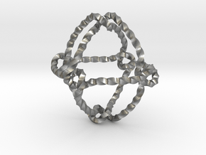 Octahedral knot (Twisted square) in Natural Silver: Extra Small